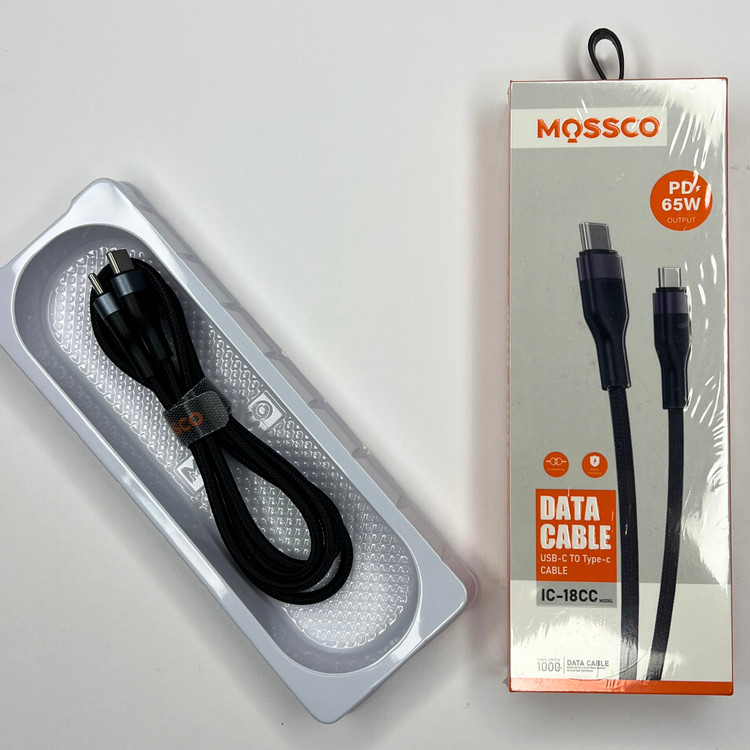 کابل شارژ تایپ C به تایپ C موسکو MOSCO PD 65W مدل IC-18CC