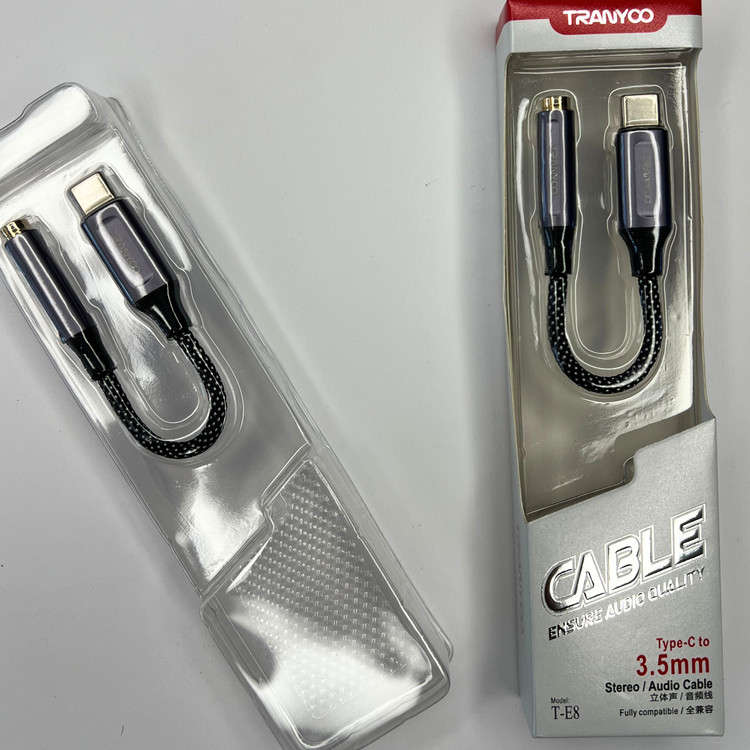 مبدل Type-C به جک ۳.۵ میلیمتری TRANYOO مدل T-E8 (کیفیت Hi-Fi)