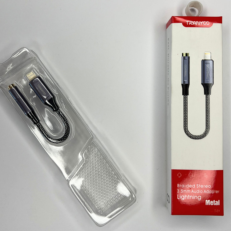 مبدل لایتنینگ به جک 3.5 میلیمتری TRANYOO (بافتدار – Metal)