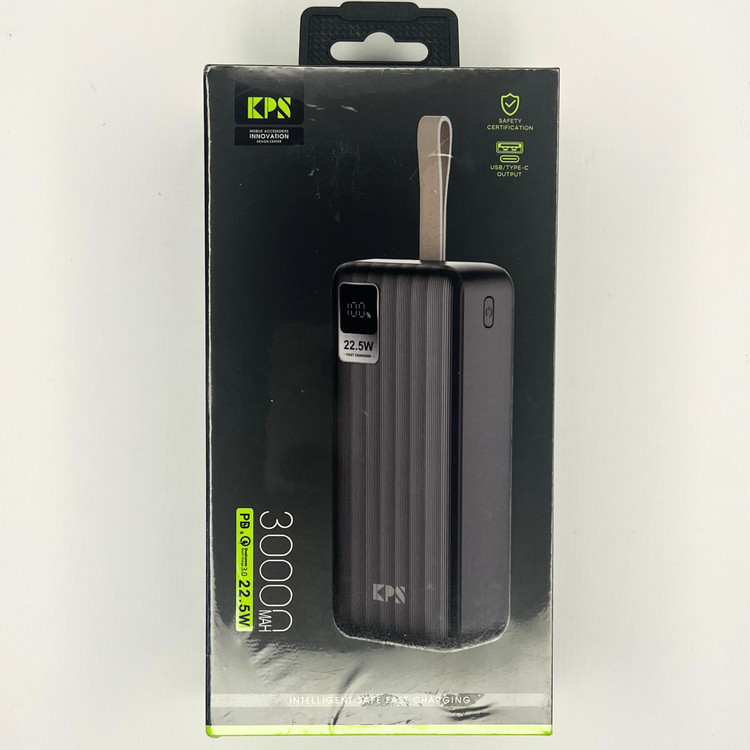 پاوربانک KPS ظرفیت 30000 میلیآمپر با شارژ سریع PD 22.5W